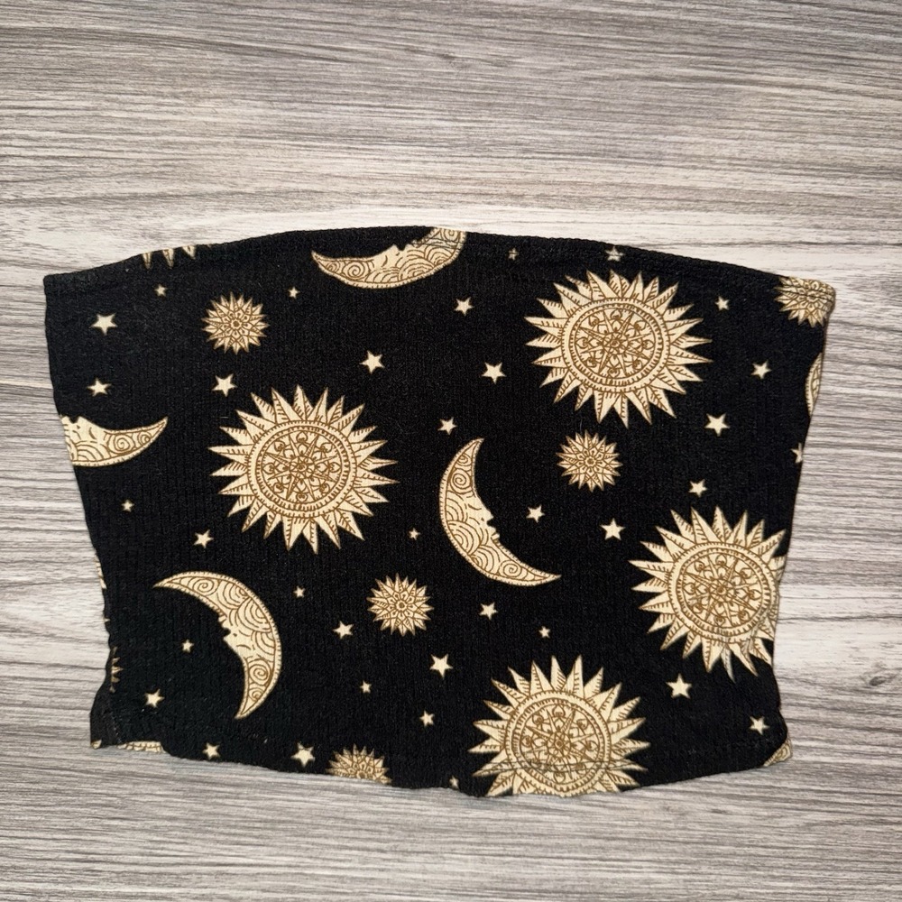 Forever 21 Black And Gold Celestial Tube Top - Size‎ Small!